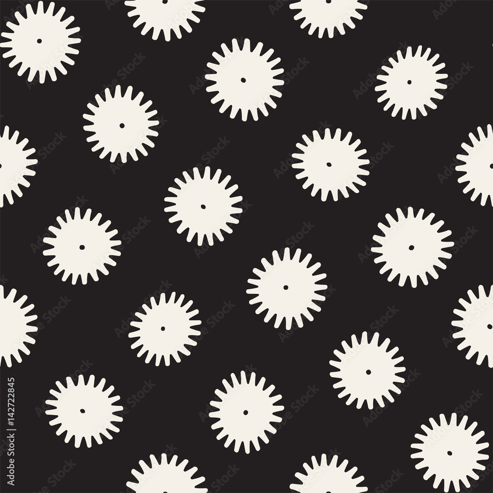 Vector seamless pattern. Abstract background with floral brush strokes. Monochrome hand drawn texture Vector seamless pattern. Abstract background with floral brush strokes. Monochrome hand drawn texture