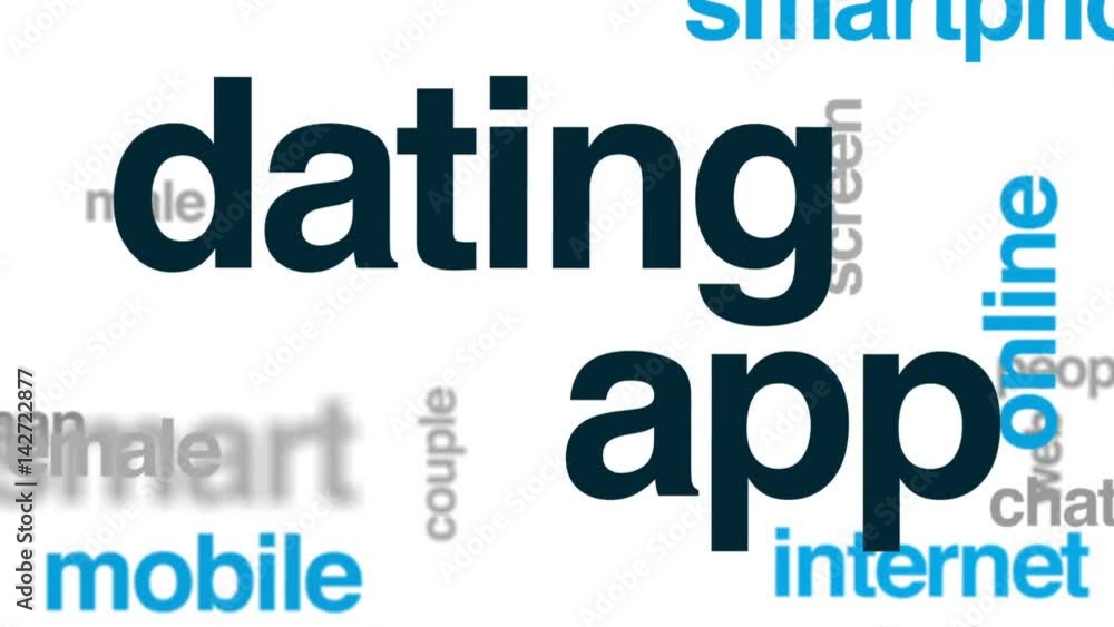 Dating app animated word cloud, text design animation. Dating app animated word cloud, text design animation.