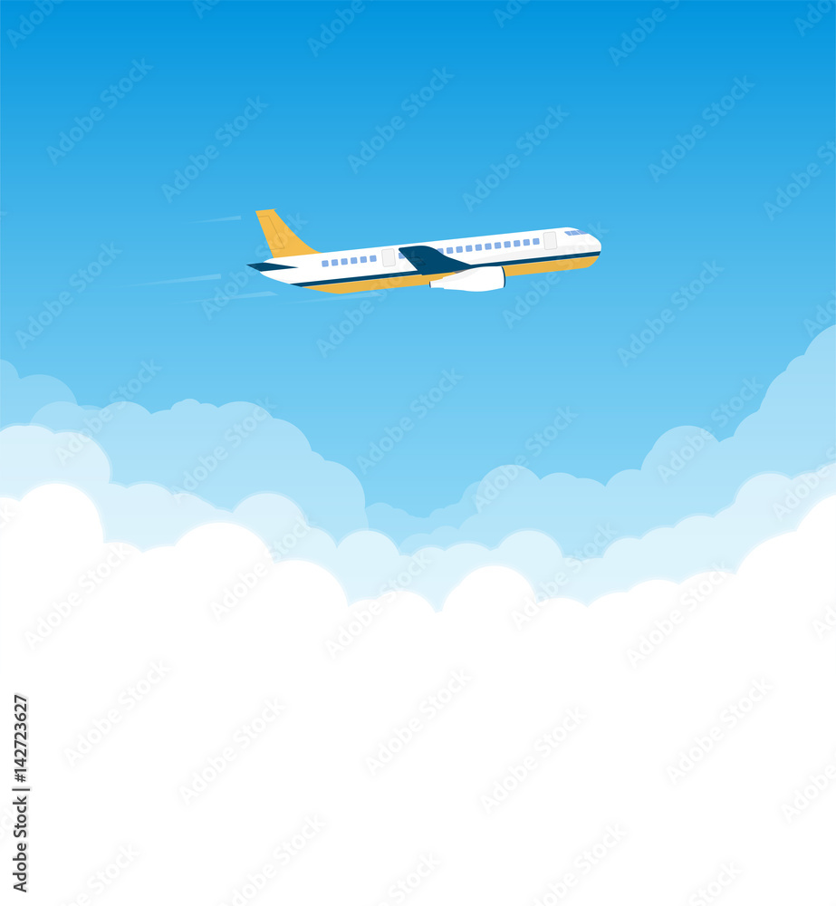 Naklejka premium Plane in the sky