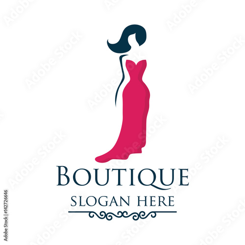 boutique logo with text space for your slogan / tagline, vector illustration