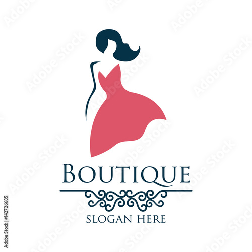boutique logo with text space for your slogan / tagline, vector illustration