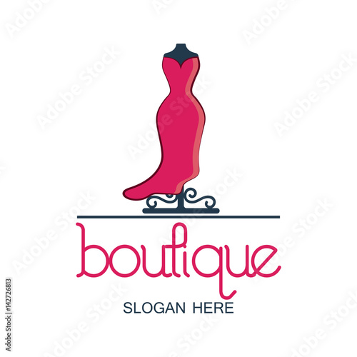 boutique logo with text space for your slogan / tagline, vector illustration