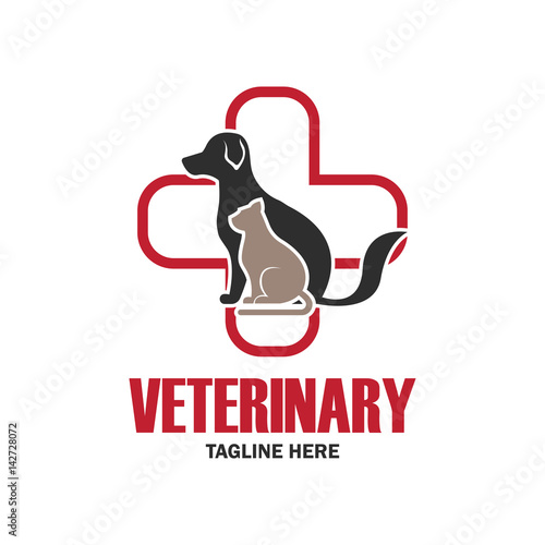 veterinary logo with text space for your slogan / tagline, vector illustration