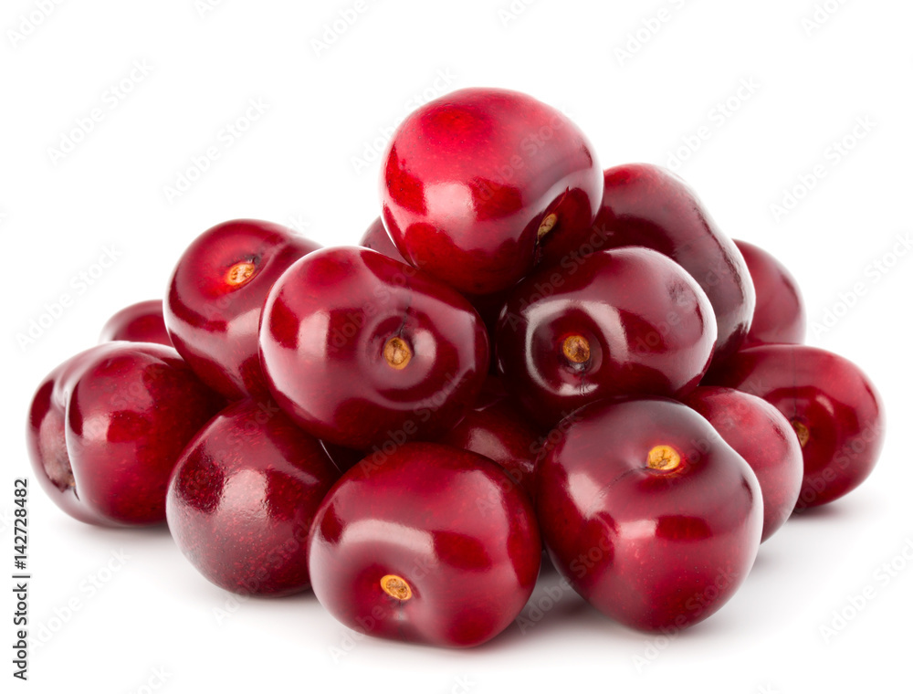 Sweet cherry berries isolated on white background cutout Sweet cherry berries isolated on white background cutout