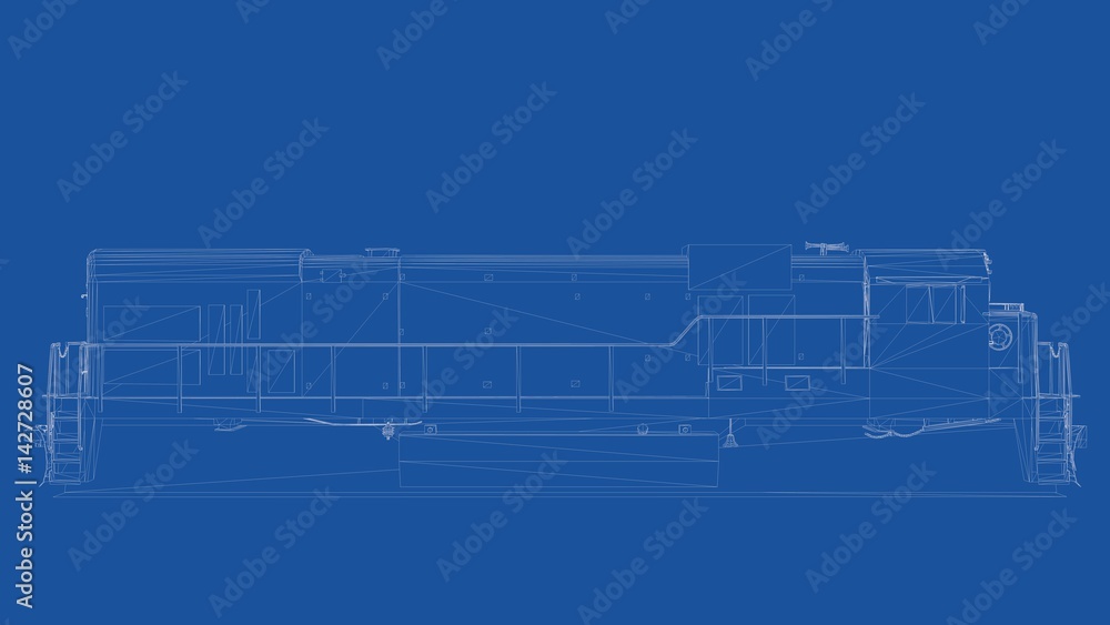 3d rendering of an outlined truck 3d rendering of an outlined truck