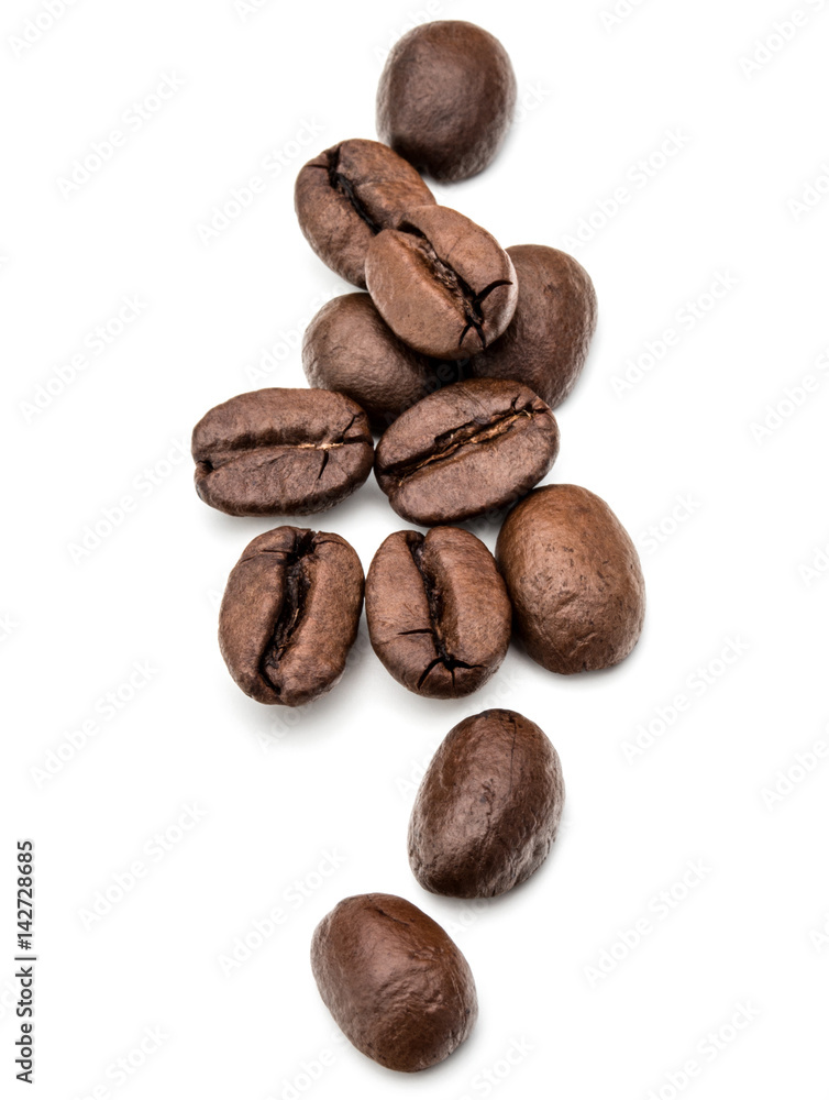 roasted coffee beans isolated in white background cutout roasted coffee beans isolated in white background cutout