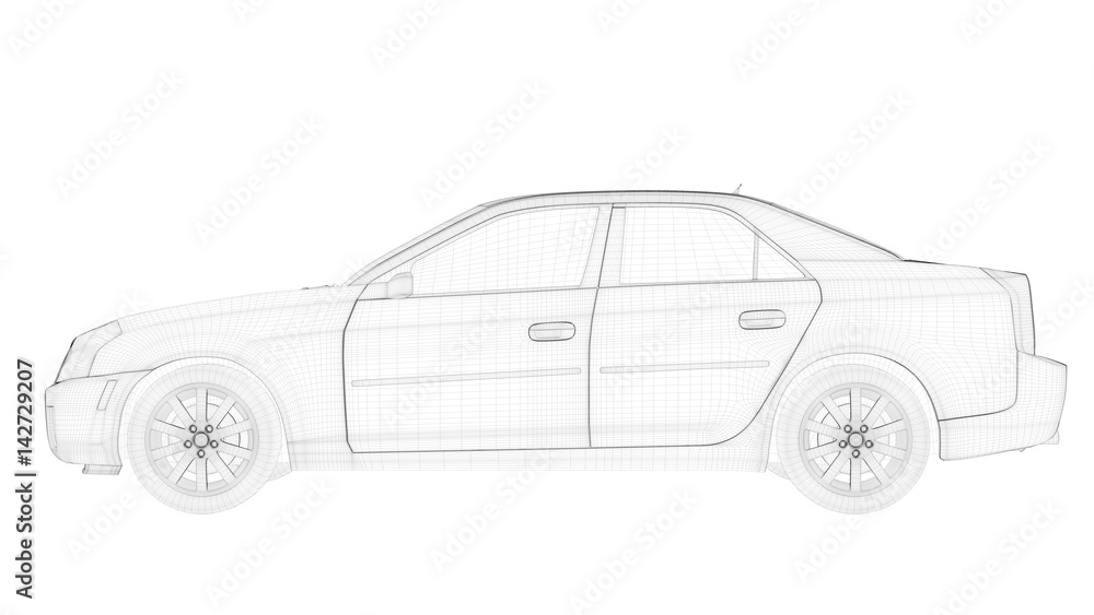 Naklejka premium 3d rendering of an outlined object