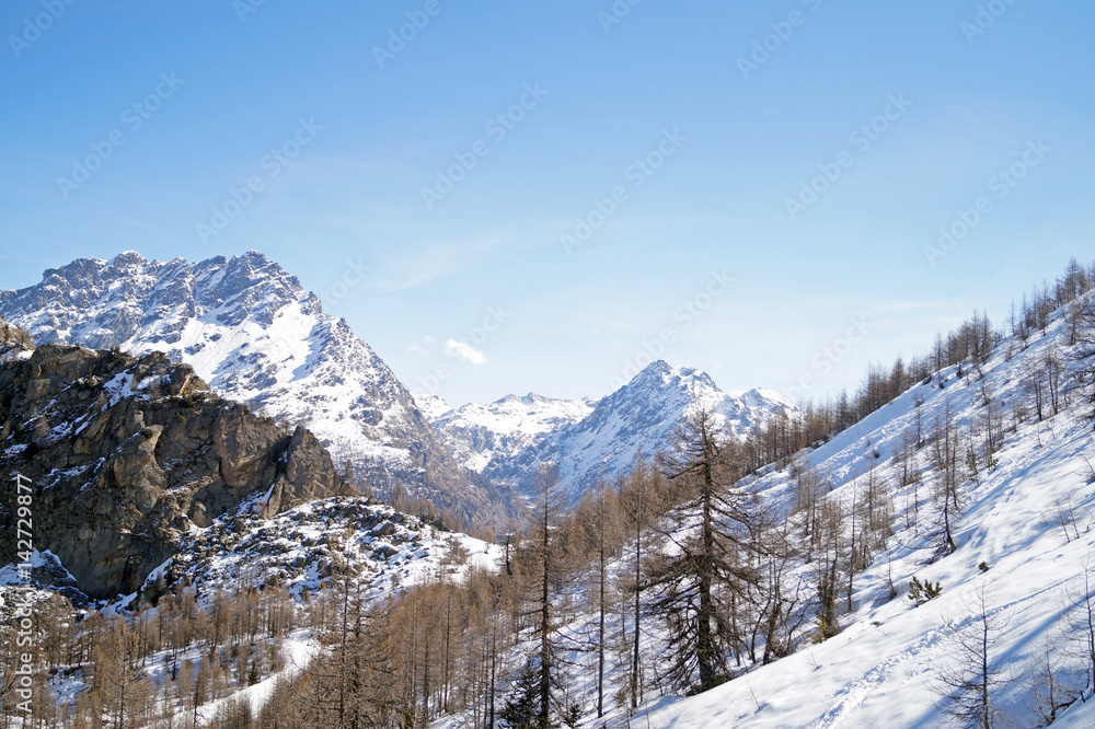 Panorama di montagna con vista Pizzo Palù Italia
