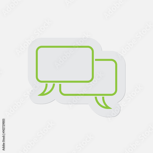 simple green icon, two outline speech bubbles