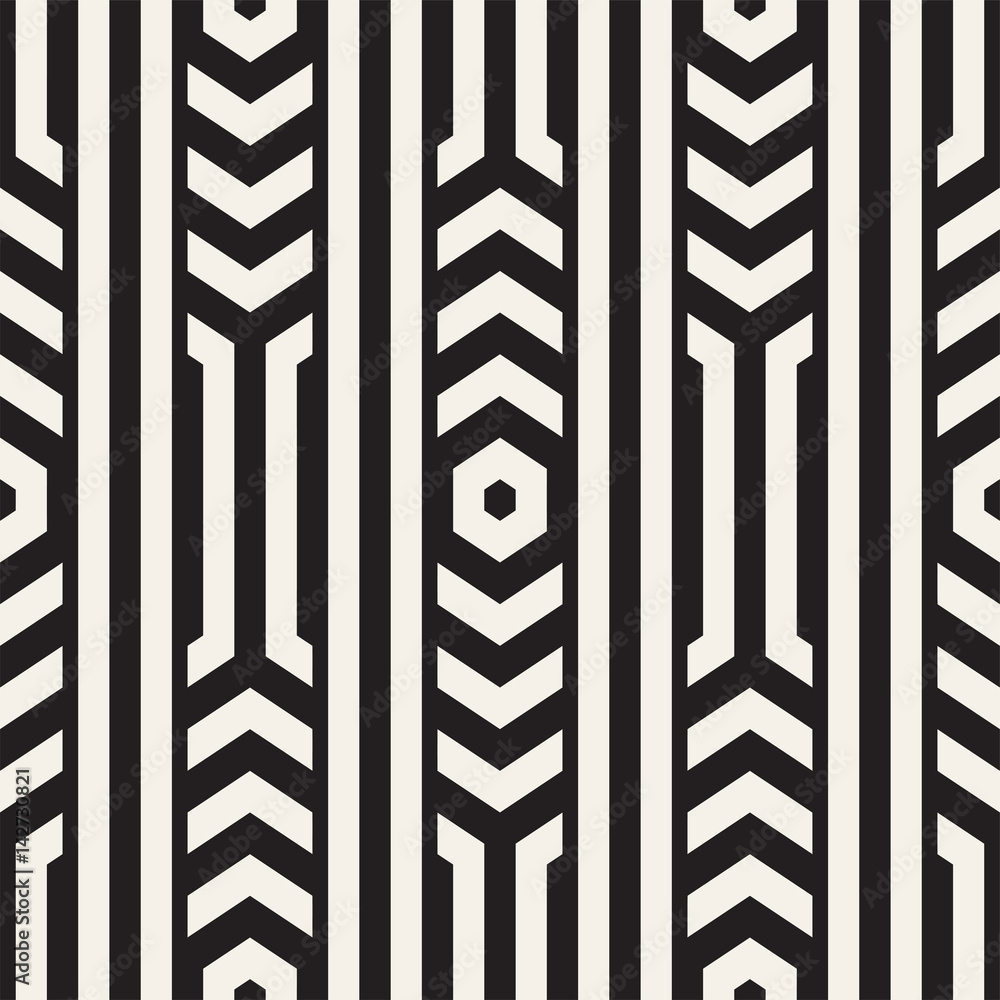 Vector Seamless Pattern. Repeating Lattice Abstract Background. Linear Grid From Striped Hexagonal Elements. Vector Seamless Pattern. Repeating Lattice Abstract Background. Linear Grid From Striped Hexagonal Elements.