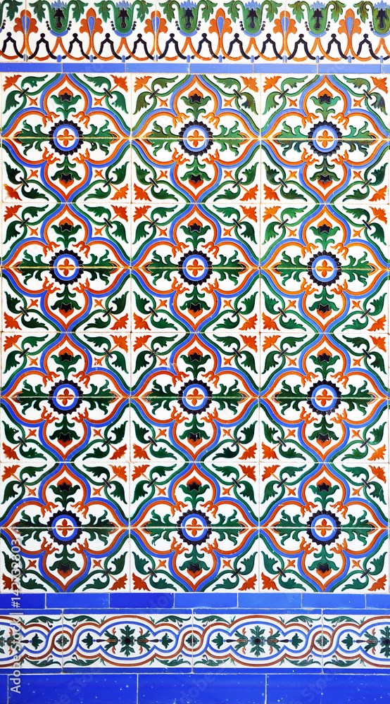 Decorative background, spanish mosaic tiles
