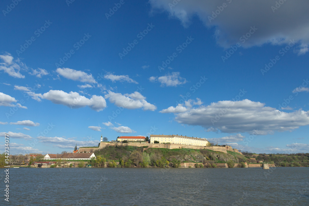 Petrovaradin Fortress in Novi Sad, Serbia, on Danube river, on a sunny spring afternoon ..