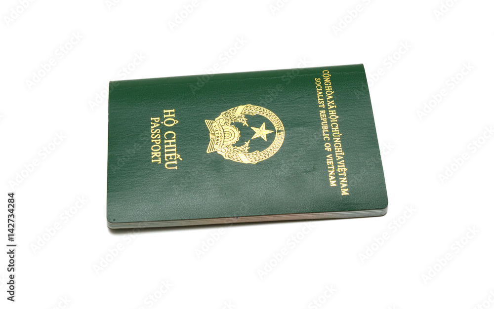 Vietnamese passport on white background Vietnamese passport on white background