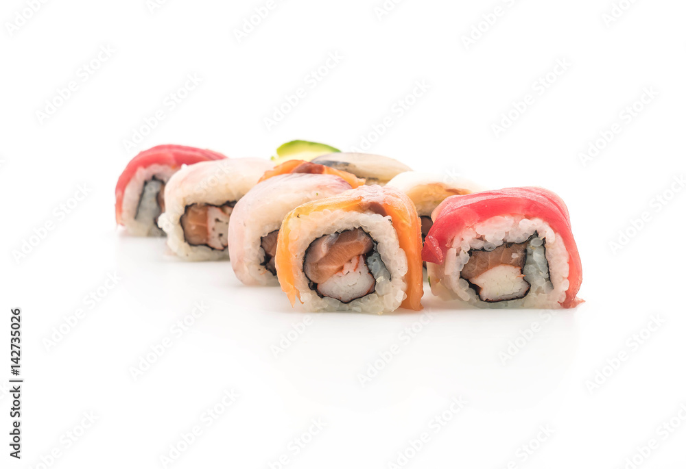 mixed sushi roll - japanese food style mixed sushi roll - japanese food style