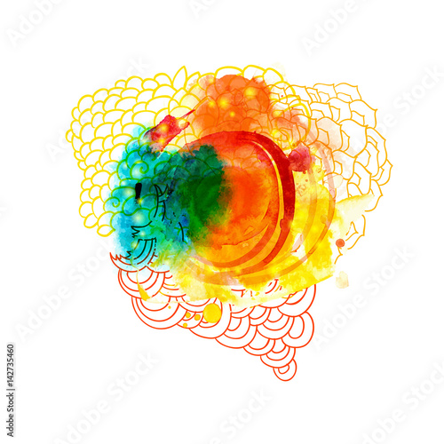 Sunny blob artistic background