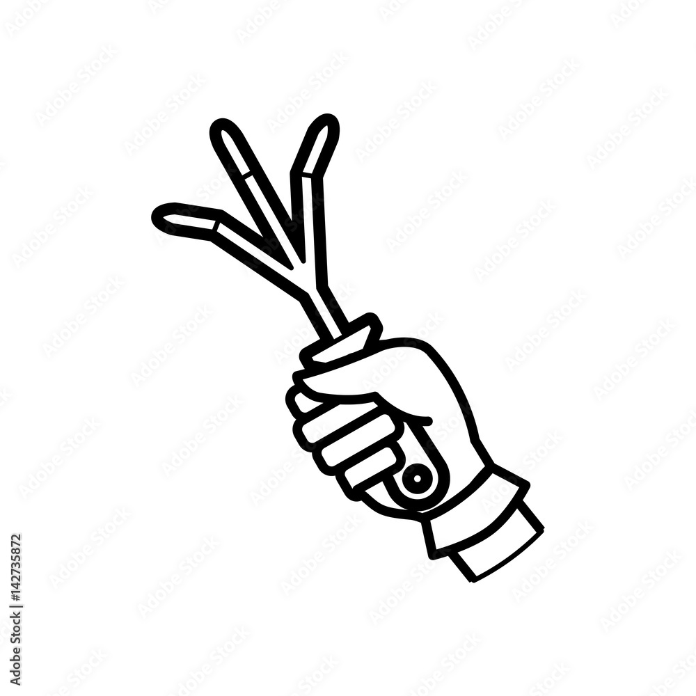 Obraz premium Rake gardening tool icon vector illustration graphic design