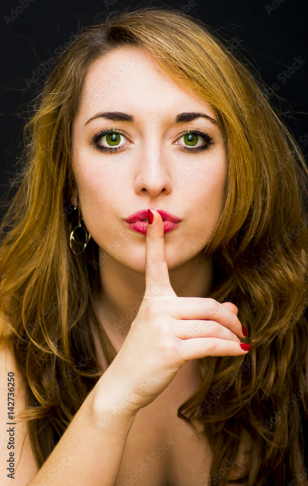 Beauty Woman Portrait over Black Background Beauty Woman Portrait over Black Background