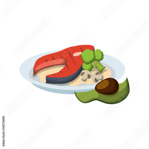 Delicious and healthy food icon vector illustration graphic design