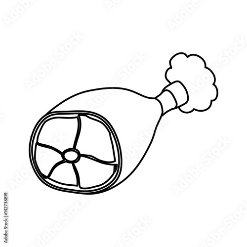 Pork thigh bbq icon vector illustration graphic design