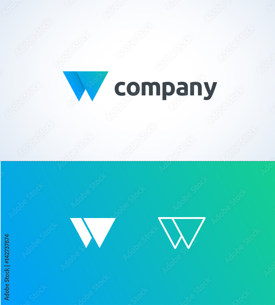 Abstract letter W logo template. Company sign Abstract letter W logo template. Company sign