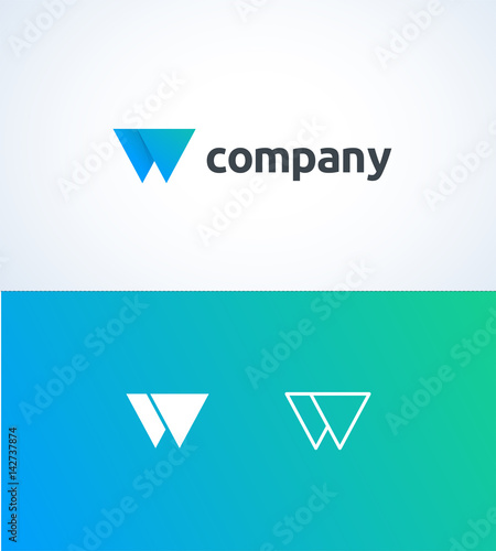 Abstract letter W logo template. Company sign