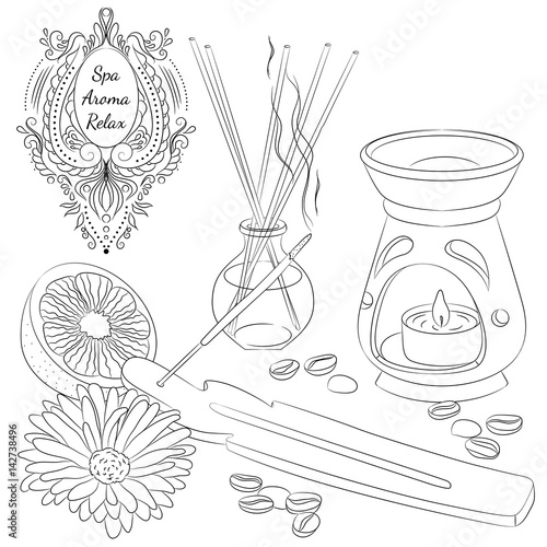 Aromatherapy line art