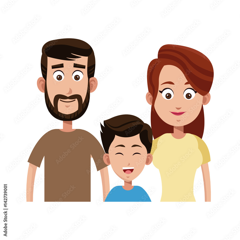 happy family cartoon icon over white background. colorful design. vector illustration happy family cartoon icon over white background. colorful design. vector illustration