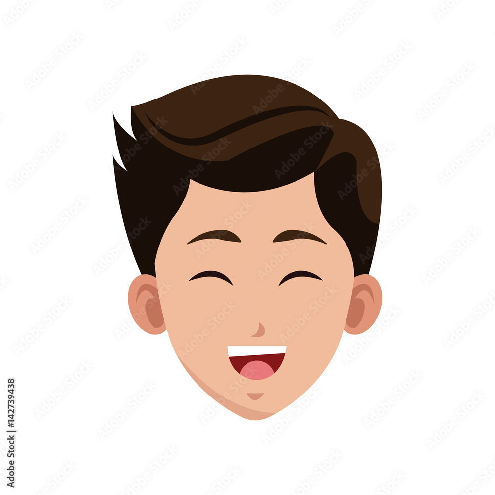 happy boy face cartoon icon over white background. colorful design. vector illustration happy boy face cartoon icon over white background. colorful design. vector illustration