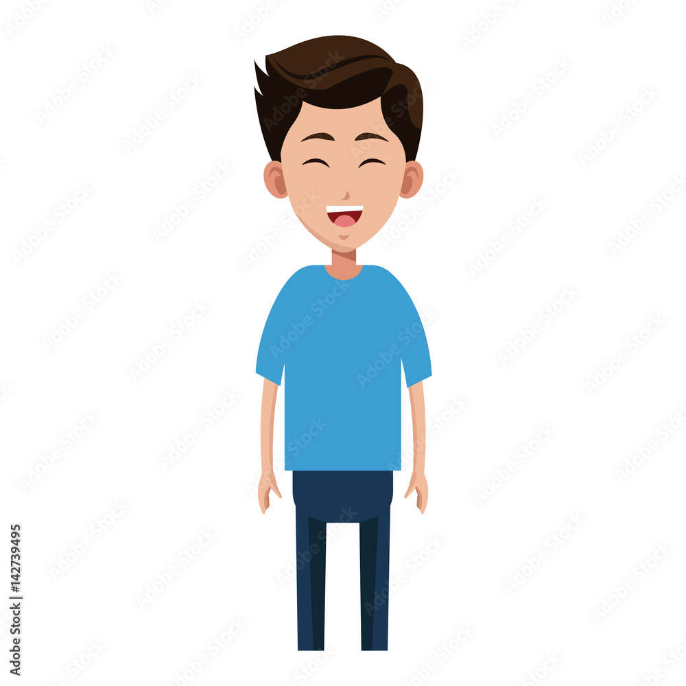 happy boy cartoon icon over white background. colorful design. vector illustration happy boy cartoon icon over white background. colorful design. vector illustration