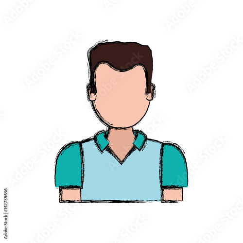 adult male avatar faceless vector icon illustration