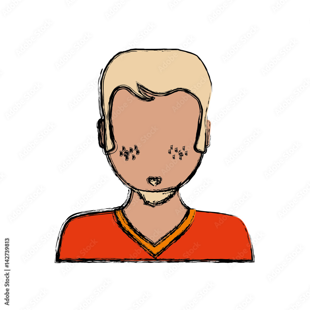 adult male avatar faceless vector icon illustration