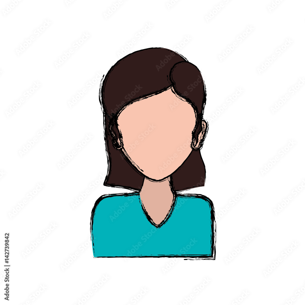 female young faceless avatar icon vector illustration female young faceless avatar icon vector illustration