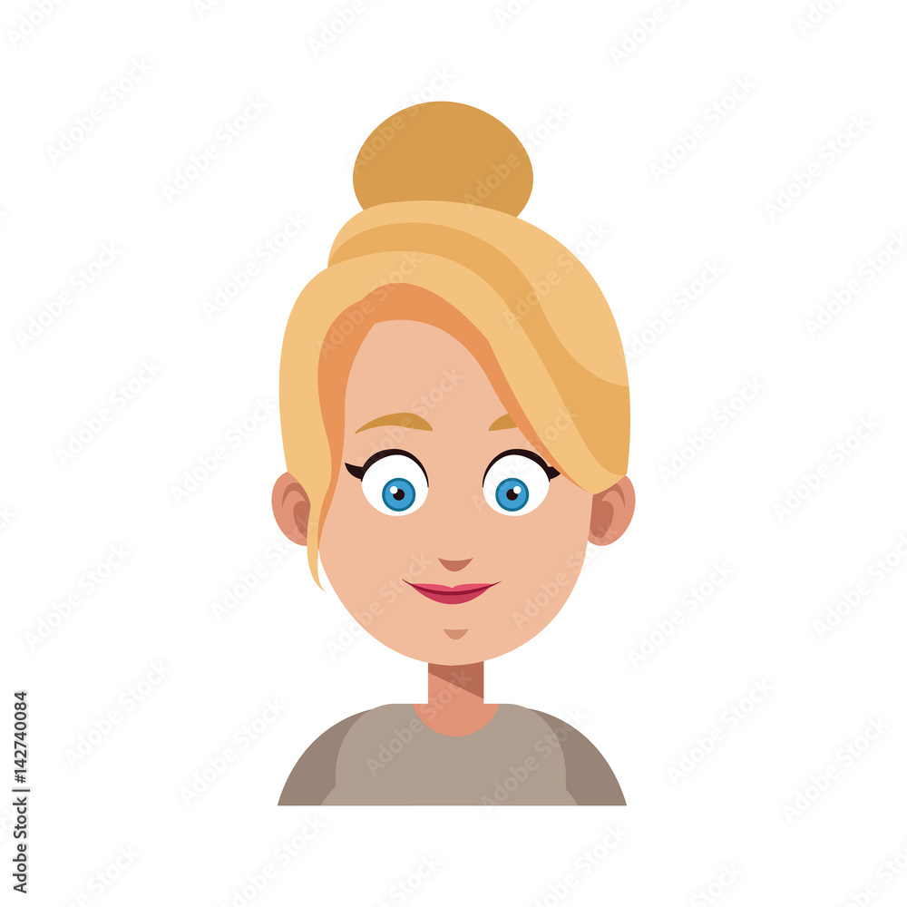 happy woman cartoon icon over white background. colorful design. vector illustration happy woman cartoon icon over white background. colorful design. vector illustration