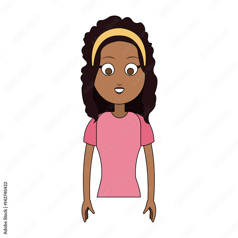 happy dark skin young pretty woman cartoon icon image vector illustration design happy dark skin young pretty woman cartoon icon image vector illustration design