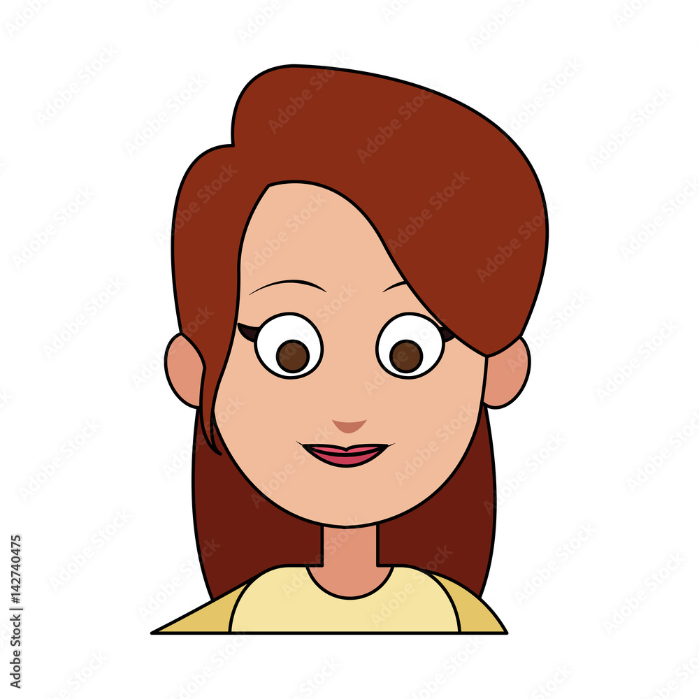 Obraz premium happy pretty woman cartoon icon image vector illustration design 