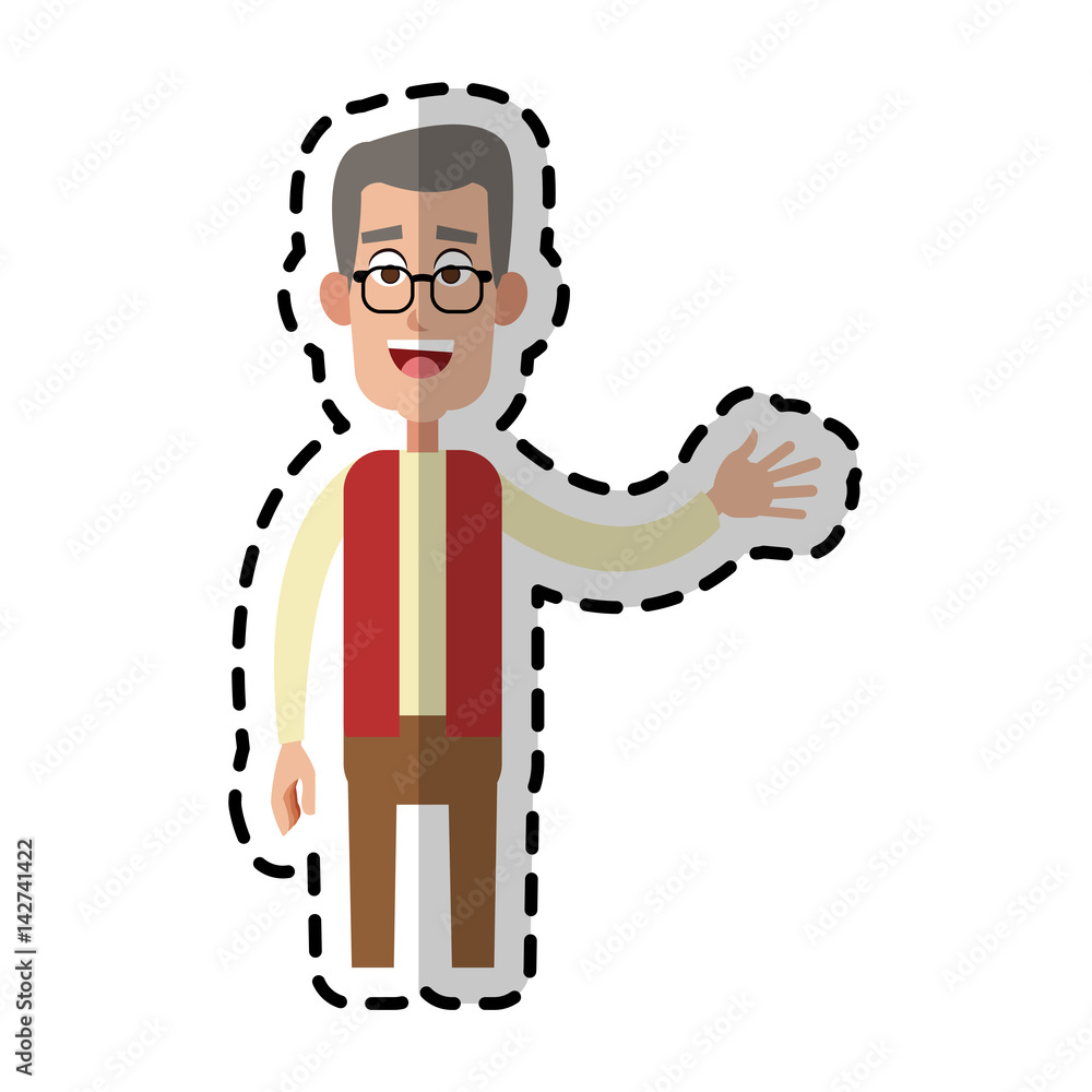 happy elderly or middle age man with glasses cartoon icon image vector illustration design happy elderly or middle age man with glasses cartoon icon image vector illustration design