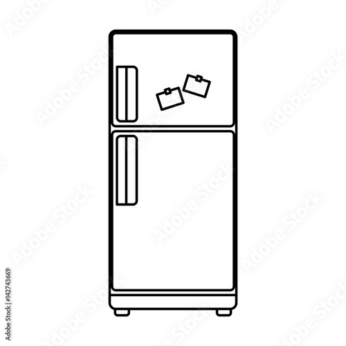 fridge household appliances vector icon illustration colored