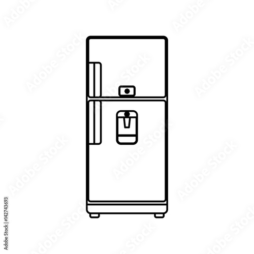 fridge household appliances vector icon illustration colored