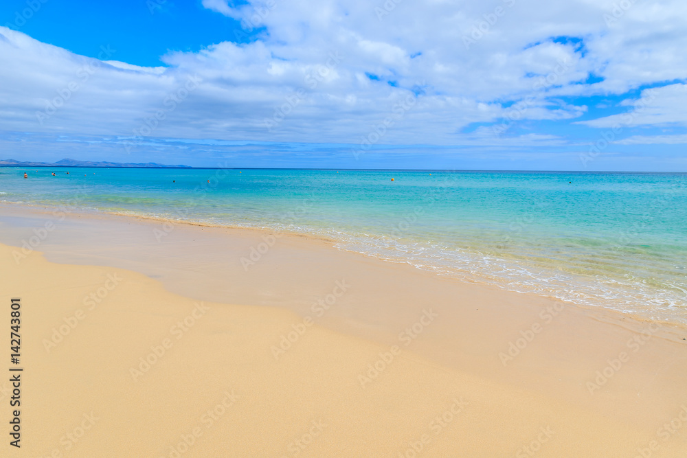 Beautiful Morro Jable beach on Jandia peninsula, Fuerteventura, Canary Islands, Spain Beautiful Morro Jable beach on Jandia peninsula, Fuerteventura, Canary Islands, Spain