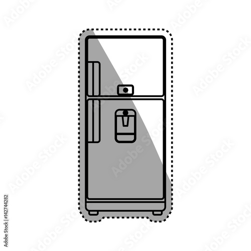 fridge household appliances vector icon illustration colored