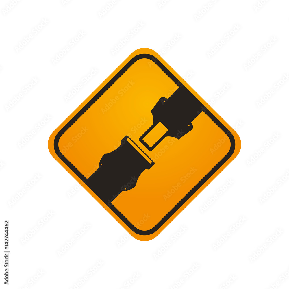 traffic sign warning security belt vector icon illustration traffic sign warning security belt vector icon illustration