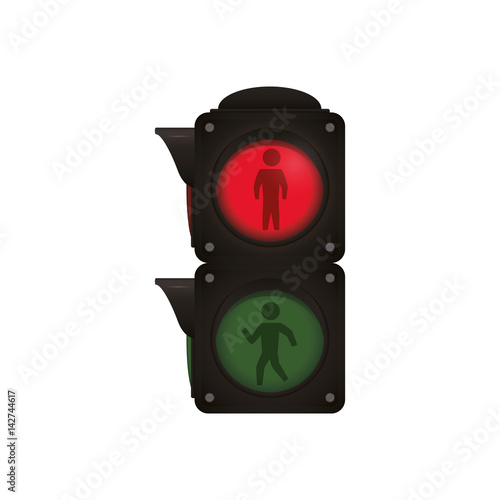 semaphore pedestrian light post vector icon illustration