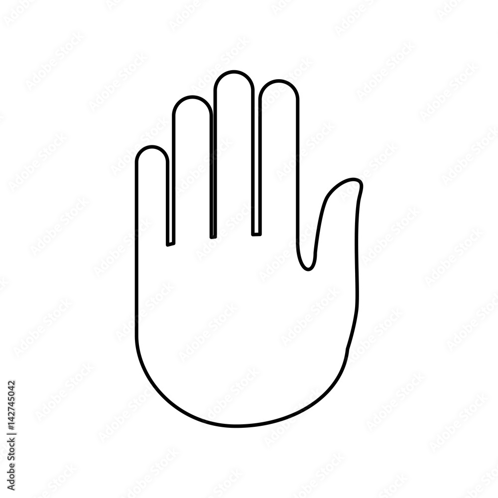 hand stop symbol pictogram vector icon illustration hand stop symbol pictogram vector icon illustration