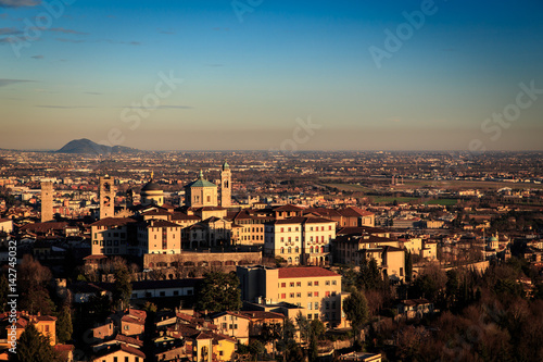 colorful sunset in Bergamo