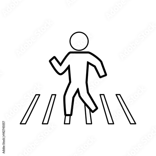 man silhouette walking crosswalk vector icon illustration pictogram