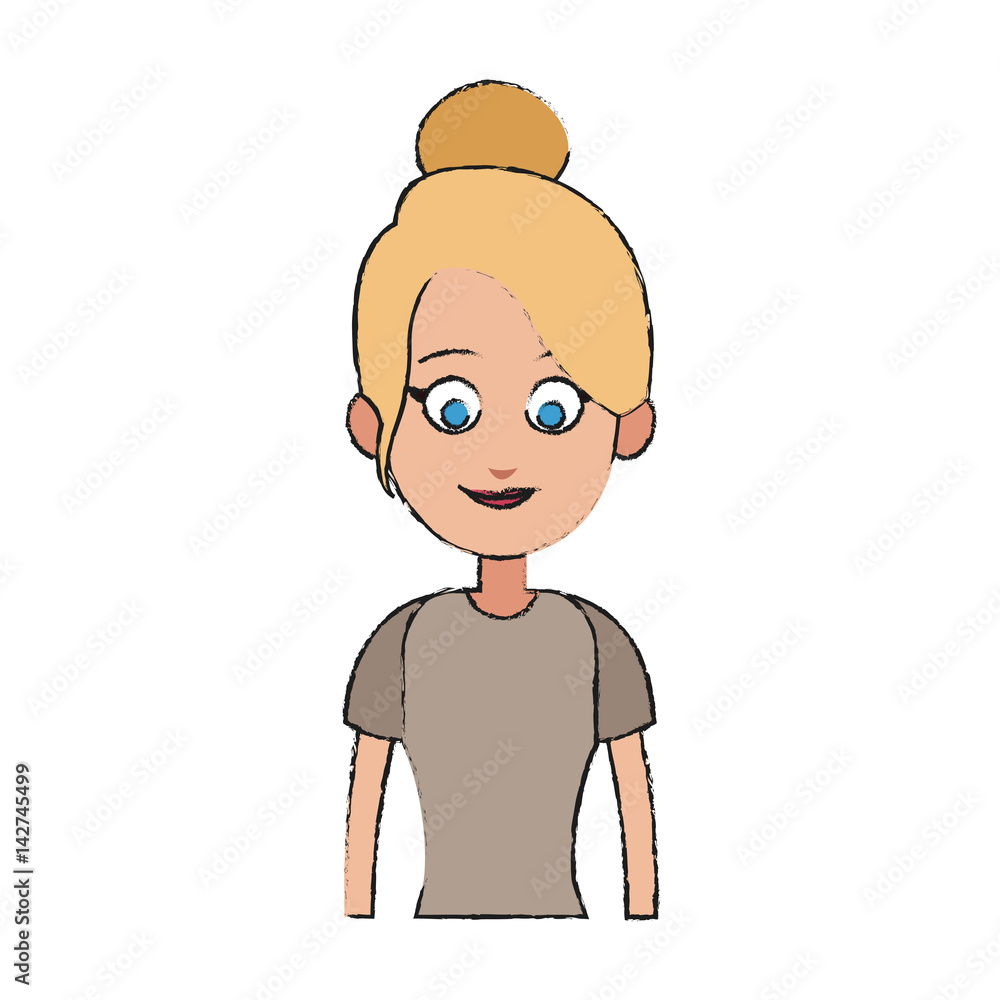 woman cartoon icon over white background. colorful design. vector illustration woman cartoon icon over white background. colorful design. vector illustration