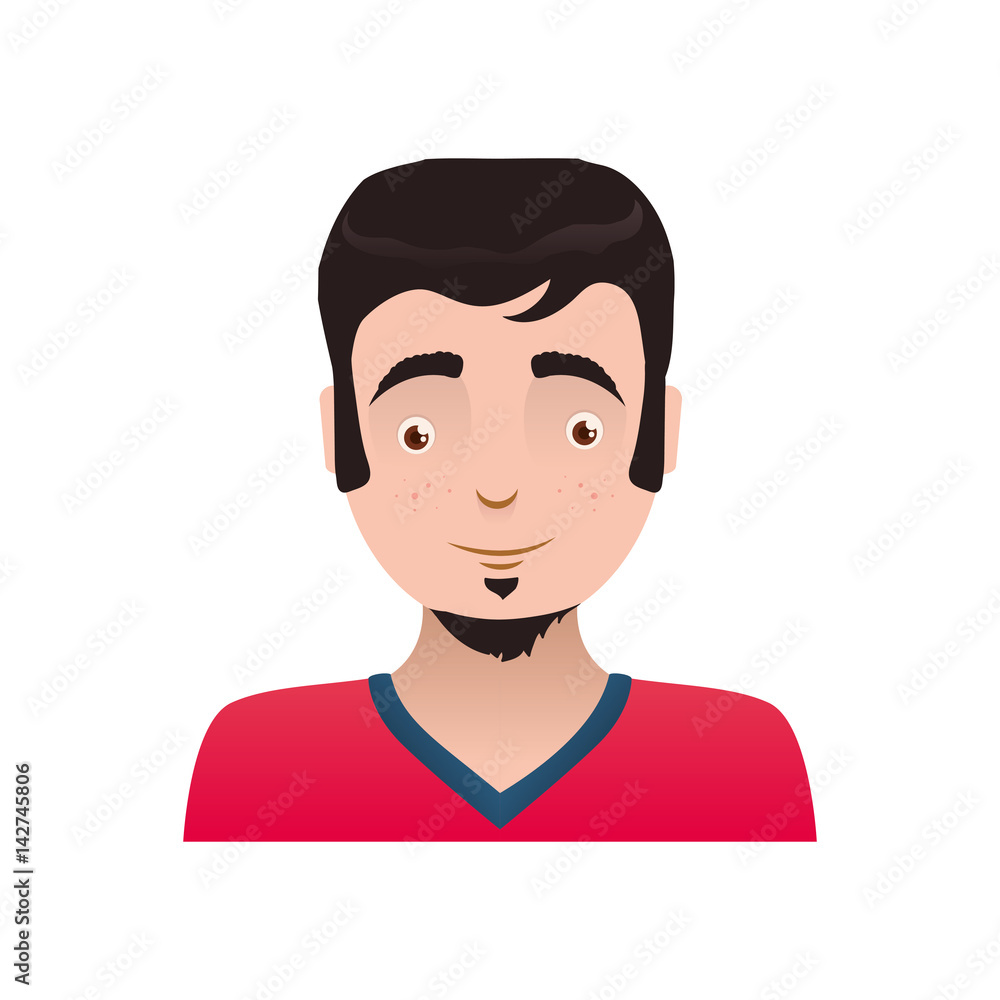 adult male avatar vector icon illustration beard