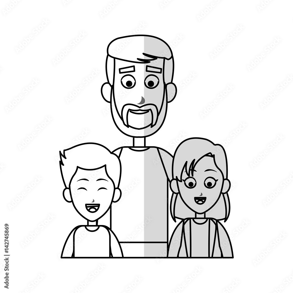 father with his kids icon over white background. vector illustration father with his kids icon over white background. vector illustration