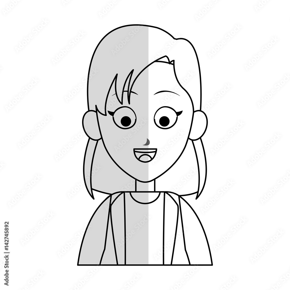 happy girl cartoon icon over white background. vector illustration happy girl cartoon icon over white background. vector illustration