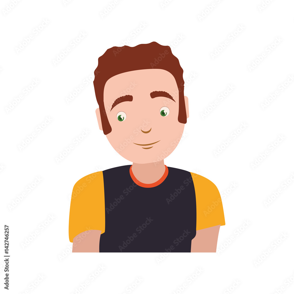 adult male avatar vector icon illustration colored